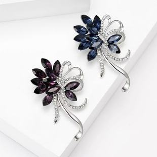 Korean-style alloy diamond-encrusted bauhinia bouquet crystal brooch women's fashion sweater coat suit accessories