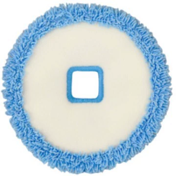 энгейдж T12 Mop Pad - круглое микрофибровое полотно с синей каймой; 2 стиля: синяя лента и вышивка квадратного отверстия