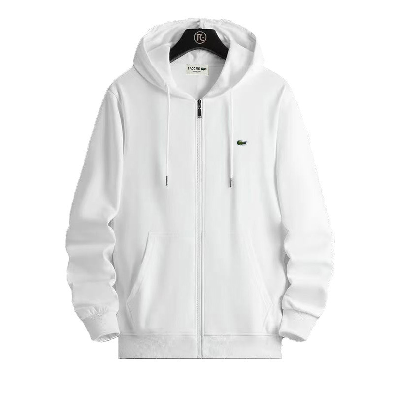 Cross-Border French Fish-Mouth Embroidery Long-Sleeve Sweatshirt for Men, Casual Solid Color Zip-Up Pullover Sweatshirt Cross-Border French Fish-Mouth Embroidery Long-Sleeve Sweatshirt for Men, Casual Solid Color Zip-Up Pullover Sweatshirt