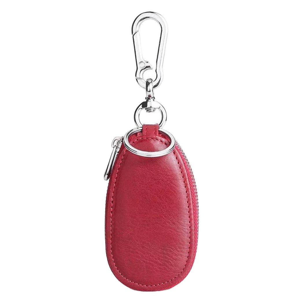 Retro Oil Wax Leather Car Key Bag Foreign Trade Leather Double Zipper Multifunctional Car Key Bag European and American Key Bag