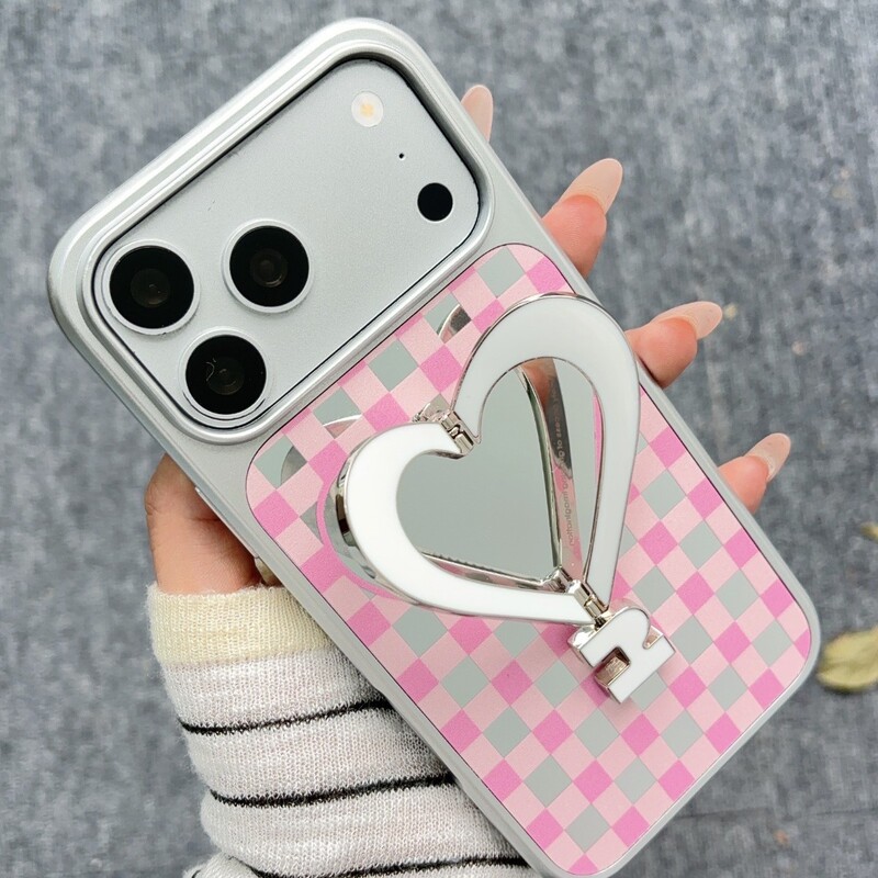 Tagi.《Make People Happy》Metal Stand Heart-Shaped Phone Case Cute Niche Design Suitable for iPhone 1 Tagi.《Make People Happy》Metal Stand Heart-Shaped Phone Case Cute Niche Design Suitable for iPhone 1