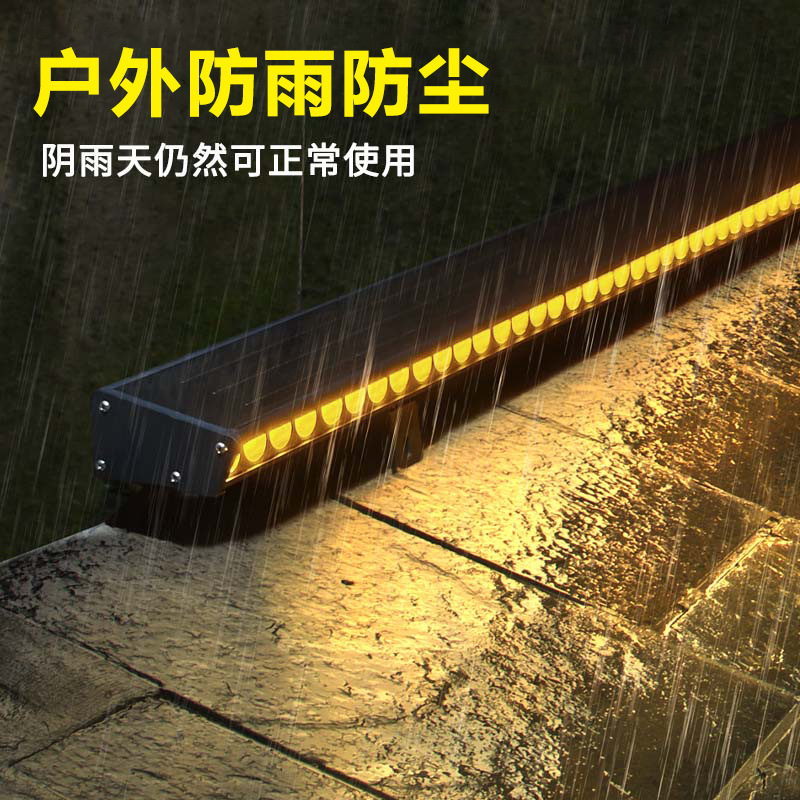 Luz solar de lavado de pared exterior impermeable LED camino luz jardín muro exterior luz de línea de pared ambiente luz de patio