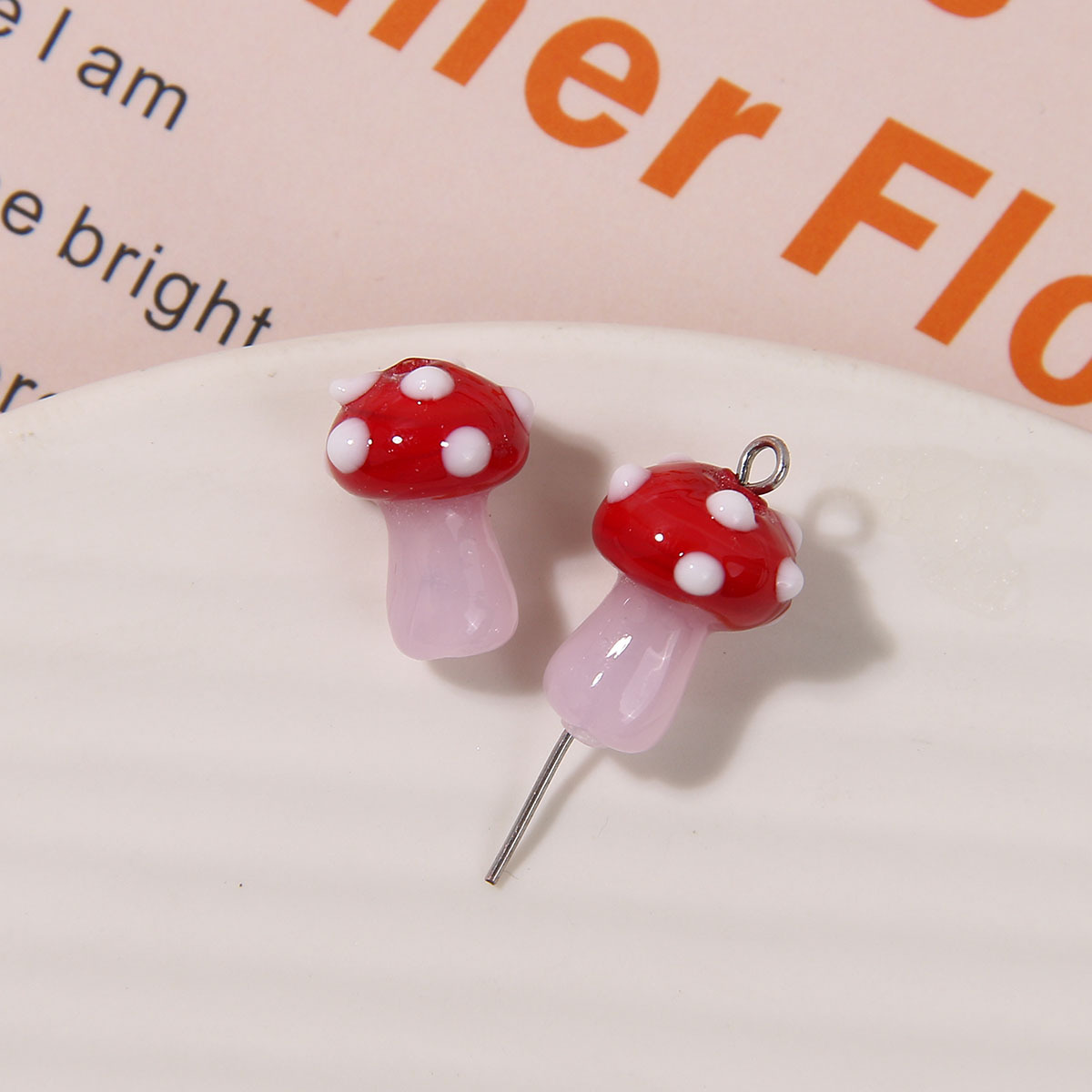 3g Weight Beads Jewelry Making Type 16*12mm Jewelry Making Size DIY Jewelry Accessories Classification 1 Piece Quantity glass Material Mushroom Pattern Polishing Design Casual, Sweet, Simple Style Style 1 Piece 16*12mm Glass Mushroom Beads 26