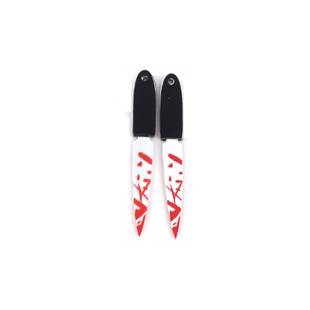 17g Weight Pendant Jewelry Making Type 52*14mm, 56*12mm, 56*14mm Jewelry Making Size DIY Jewelry Accessories Classification 10 PCS/Package Quantity Acrylic Material Halloween Festival Blade, Letter Pattern Printing Design Hip-Hop, Retro, Funny Style 10 PCS/Package 52*14mm 56*12mm 56*14mm Arylic Blade Letter Pendant 23