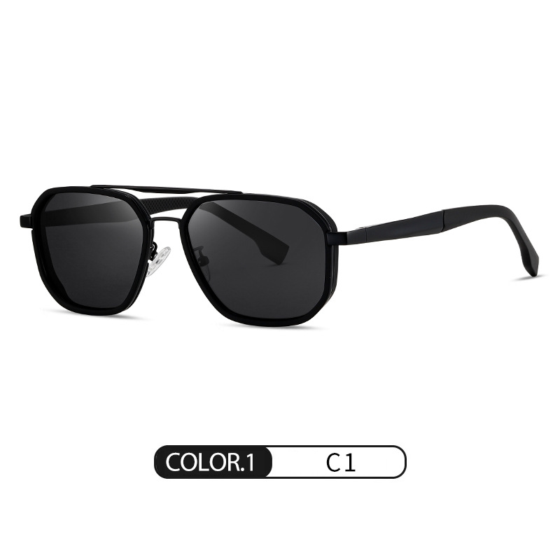 Nuevas gafas de sol polarizadas para hombre S15102 Gafas de sol de doble viga para hombre clásicas Gafas de sol para licencia de conducir