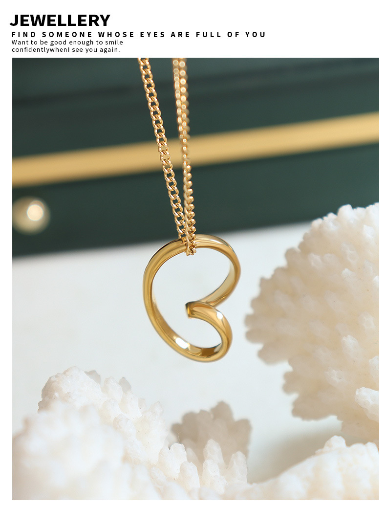 Fashion Heart Shape Titanium Steel Plating Pendant Necklace 1 Piece