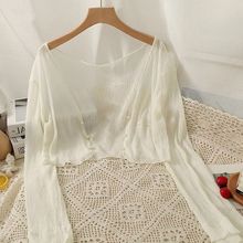 防晒开衫女夏季2025新款薄款小披肩配吊带裙外搭短款外套百搭上衣