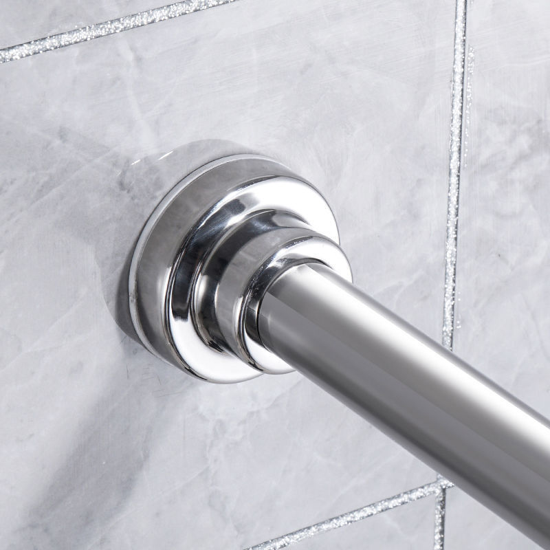 (304)伸缩杆免打孔晾衣杆浴室卫生间浴帘杆衣柜挂衣杆门帘挂杆