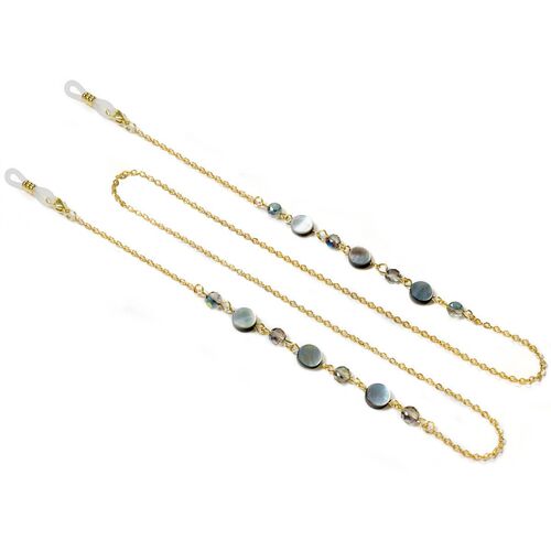 Amazon natural shell crystal glasses hanging chain stainless steel chain lanyard dual-purpose accessories