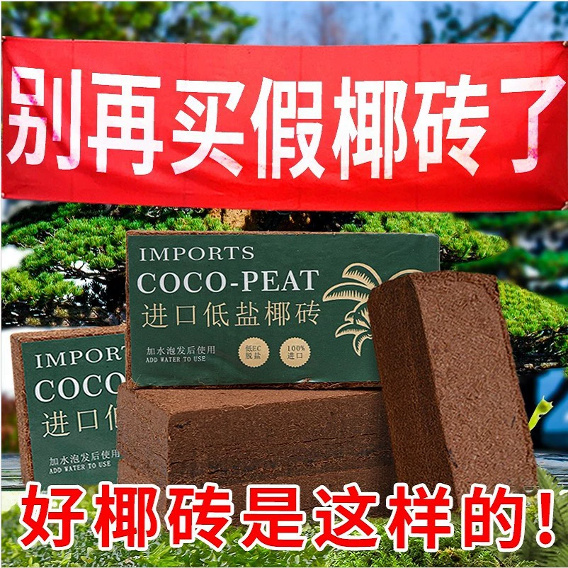 Оптовая кокосовый кирпич питательная почва Кокосовая шелуха Кокосовая почва выращивание цветов Овощной субстрат универсальная скорлупа кокосового ореха кирпич с низким содержанием соли пузырь кокосовый кирпич