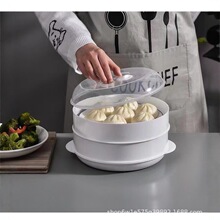 微波炉蒸笼直销大号家用多功能塑料蒸格厨房热馒头加热带盖蒸笼屉