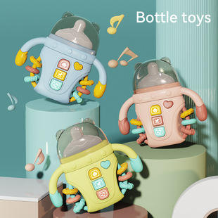 Baby soothing bottle rattle toy baby can gnaw bite glue 60-6 months old 3 puzzle early education 1 year old