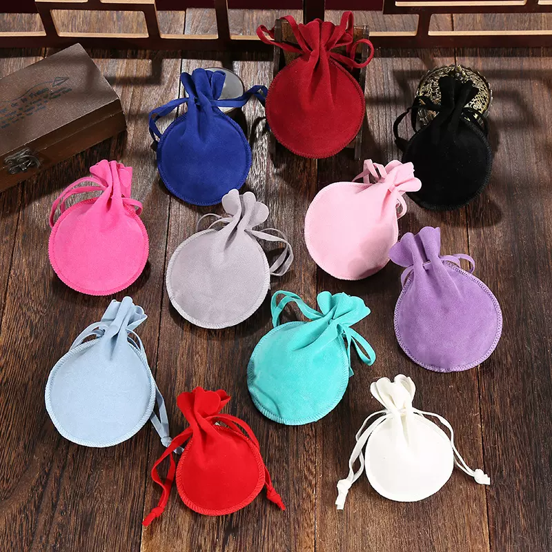 双面绒布葫芦袋厂家现货饰品首饰包装袋暗扣袋珠宝袋项链可印logo