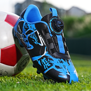 New Soccer Shoes for Children with Rotating Buckle, Suitable for Elementary School Boys and Girls, Falcon Tf Cleats, Short Studs Ag, Long Studs for Competition and Training