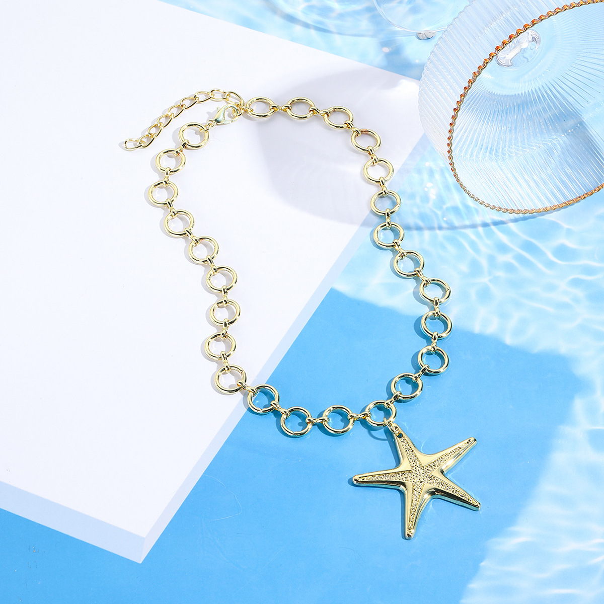 11g Weight Lobster Trigger Clasp Closure Clasp Closure Type Alloy Pendant Material Necklace Classification Alloy Chain Material cable chain, Cord String Chain Type 1 Piece Quantity Holiday, Travel Occasion Alloy Material Starfish, Conch Pattern All Seasons Season Women's Gender Plating Design Vacation, Sweet Style Vacation Sweet Starfish Conch Alloy Cable Chain Cord String Lobster Trigger Clasp Closure Pendant Necklaces Wholesale 8