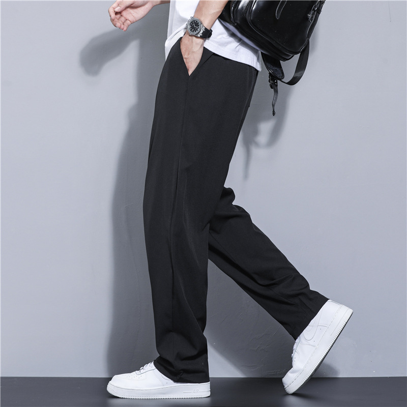 Casual Pants Men's Summer Thin Pants Youth Large Size Loose Straight Pants Boys' Trendy Sweatpants