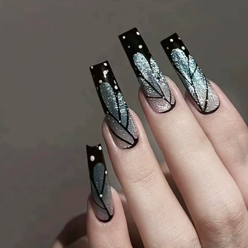 Cat's Eye Wear Nail Pieces Expensive Gas Butterfly Wings Removable Nail Pieces Nail Art Advanced Nail Patch Simple 24 Pieces