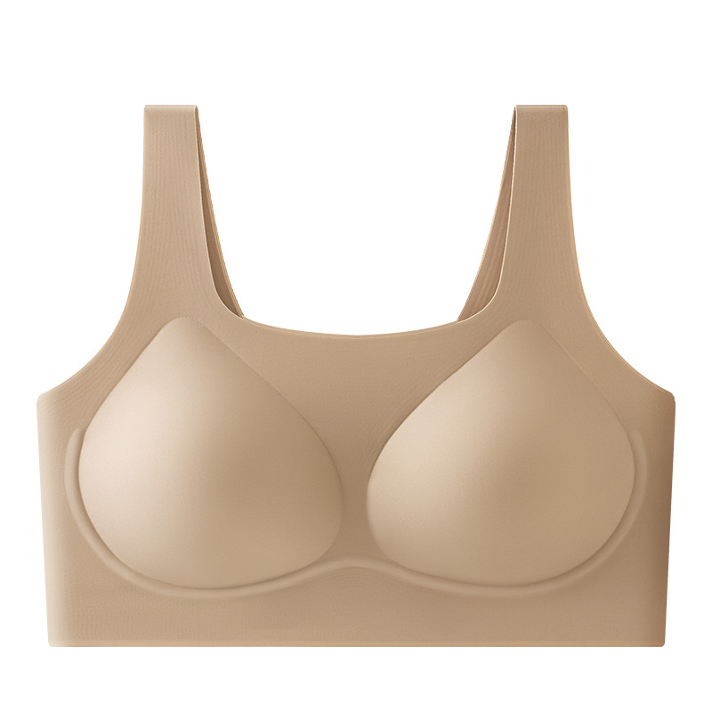Use blanco T opaco invisible sin marca líquido base ropa interior de mujer pecho pequeño colapso no vacío taza sin anillo de acero sujetador colapso pecho