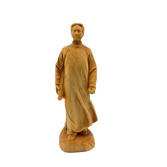 Estatuas de madera de ciprés de acantilado de gran hombre de todo el cuerpo de la estatua de jóvenes en la casa sala de estar decoración de gabinete de televisión artesanía decoración de la sala de estar regalo