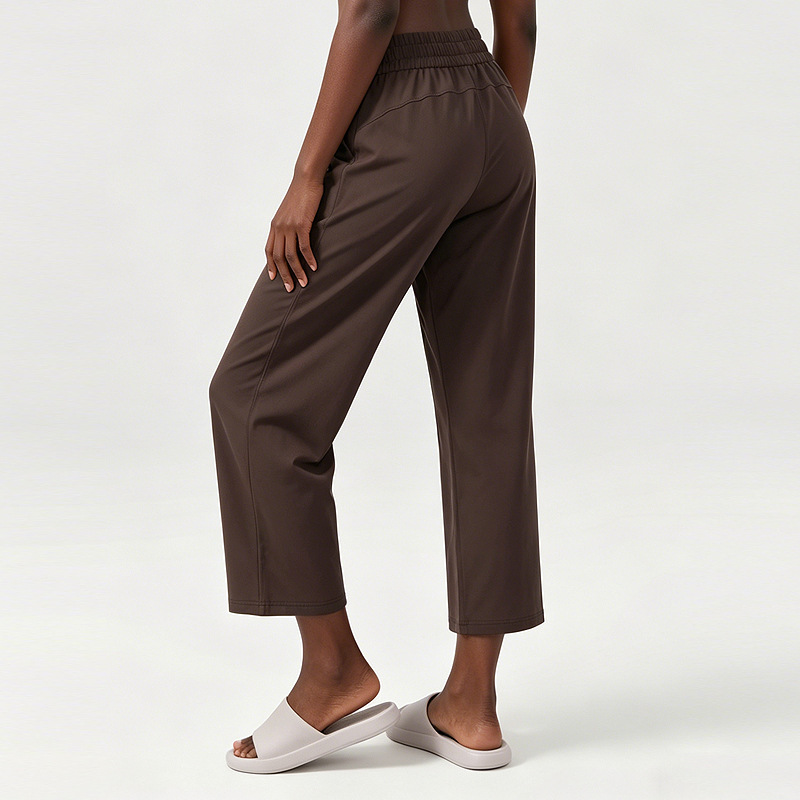 Pantalones deportivos sueltos para mujeres colgantes sensación de colgantes rectos pantalones de pantalones de gimnasio casuales peluchu piernas anchas pantalones de 24 " image 9