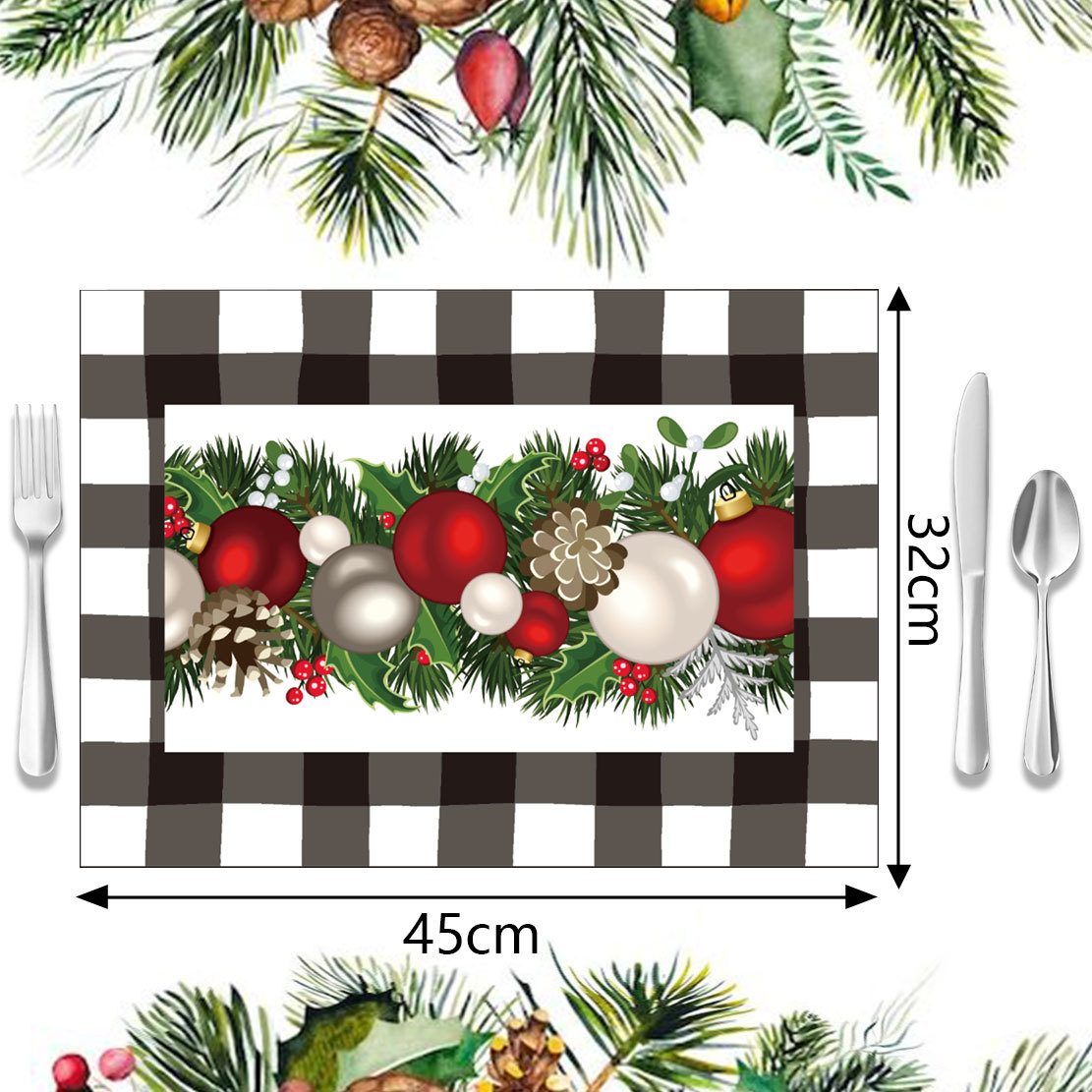 Heim & Garten Weihnachtstischsets Untersetzer Leinen Isolierunterlagen Weihnachtsdekoration Küchentischsets personalisierbar_voghion.com