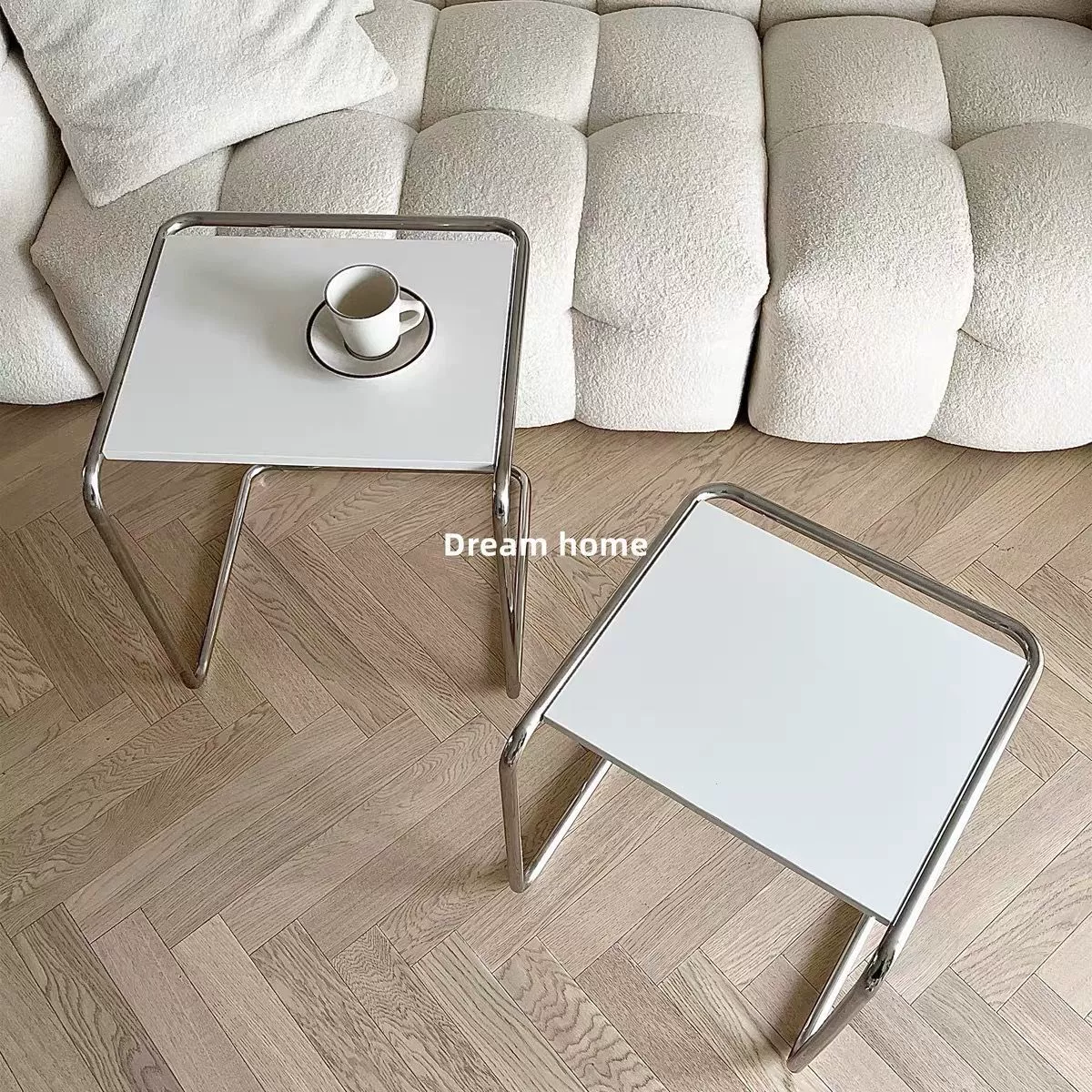Корейский приставной столик в стиле легкой роскоши и антиквариата, минималистичный журнальный столик, стеллаж для хранения вещей в стиле ins, современный диван в кофейном стиле, металлический диван для спальни.