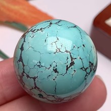 天然原矿绿松石大圆珠 瓷度高网花均匀料子细腻做工圆润饱满大气S