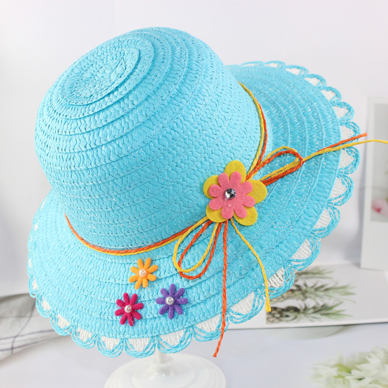 春夏新款儿童沙滩防晒帽 户外旅游景点遮阳帽批发 小孩大沿夏凉帽