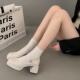 35-42 size plus size women's shoes wide fat feet retro Mary Jane shoes women's 2024 spring and autumn thick heel British style high heels