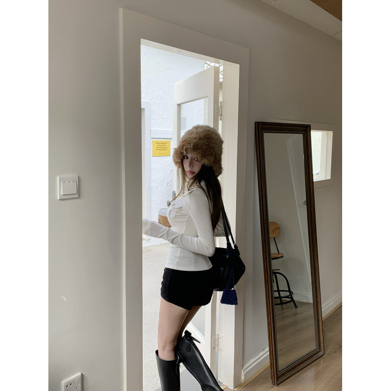 新款辣妹不对称设计感高领软糯亲肤内搭打底外穿衫T恤女上衣|undefined