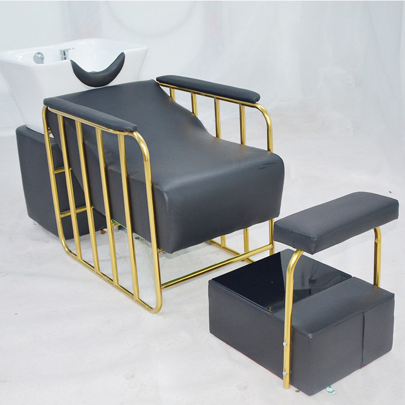 Cama de champú de moda peluquería cama de masaje especial cama de lavado salón de pelo de cerámica cuenca peluquería cama de peluquería al por mayor