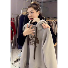 今年流行欧货爆款卫衣女秋冬季2025新款小个子中长款美式慵懒上衣