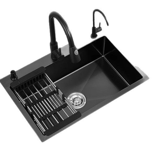 Fregadero de Cocina Nano Negro Acero Inoxidable Monocubeta