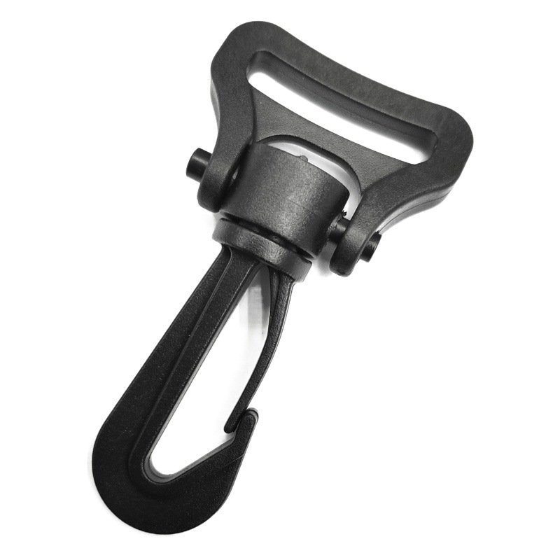 Manufacturers suitable for 25~51mm black plastic universal rotating hook webbing connection hook bag accessories supply