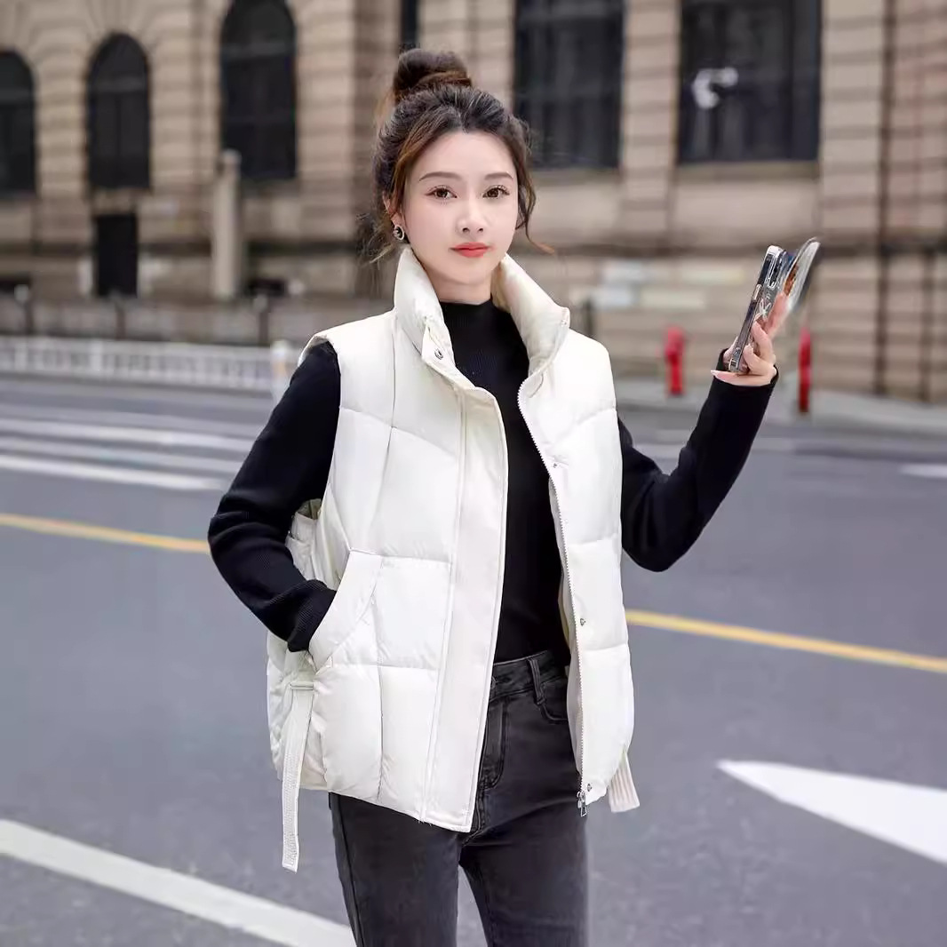 Chaleco de algodón de pluma para mujeres 2024 otoño y invierno nuevo estilo coreano de algodón suelto hombro collar chaleco de algodón chaleco de caballo abrazadera chaqueta image 1