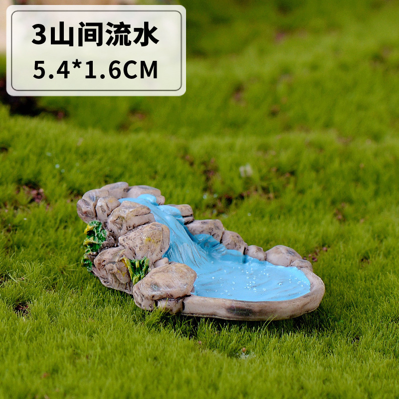 微景观复古仿古树脂场景摆件 西湖灯塔 水井水池 小桥流水草地|undefined
