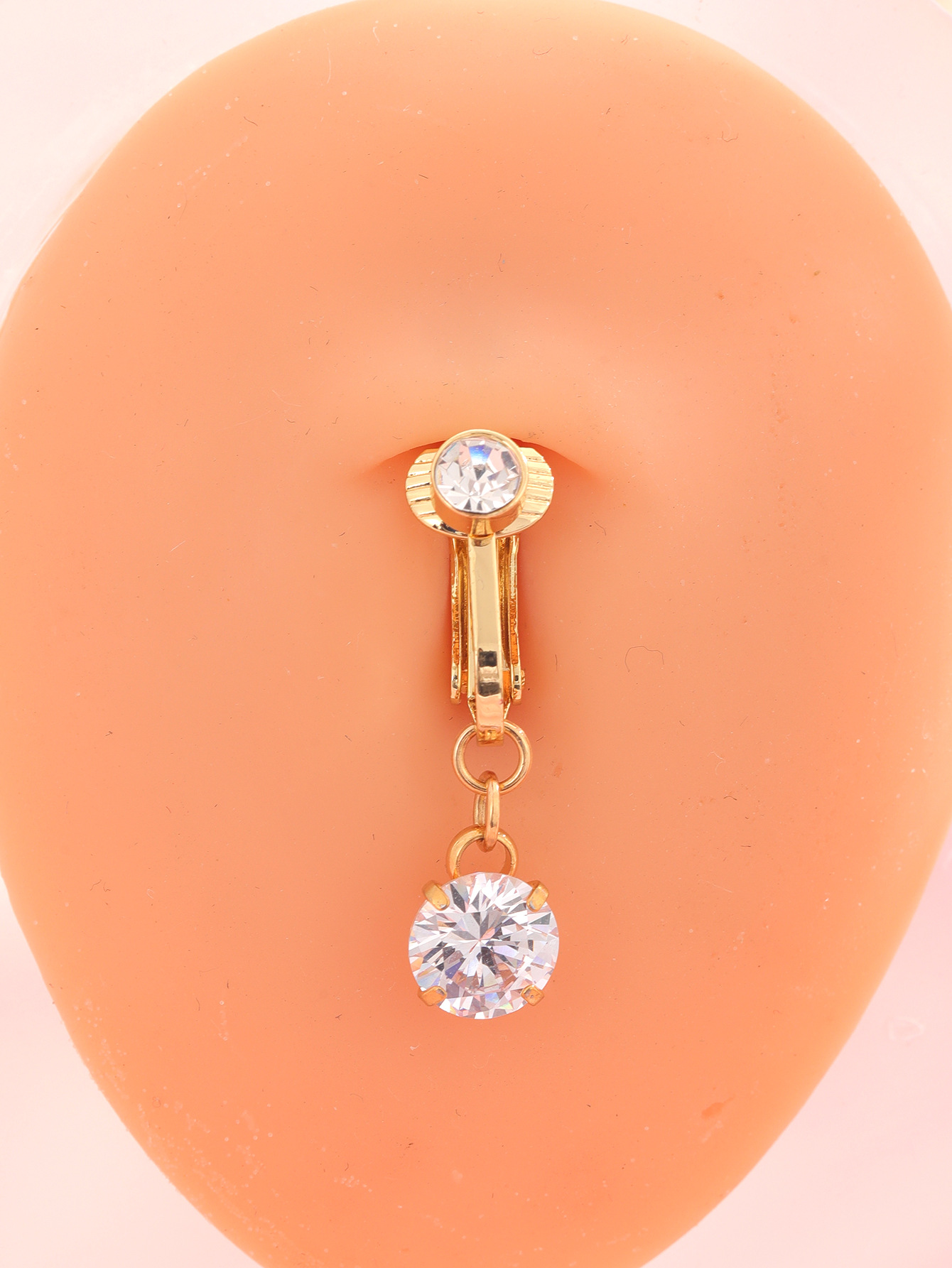 Zirkon Bauchnabelpiercing Ohne Stechen - Elegantes Schmuckstück_voghion.com