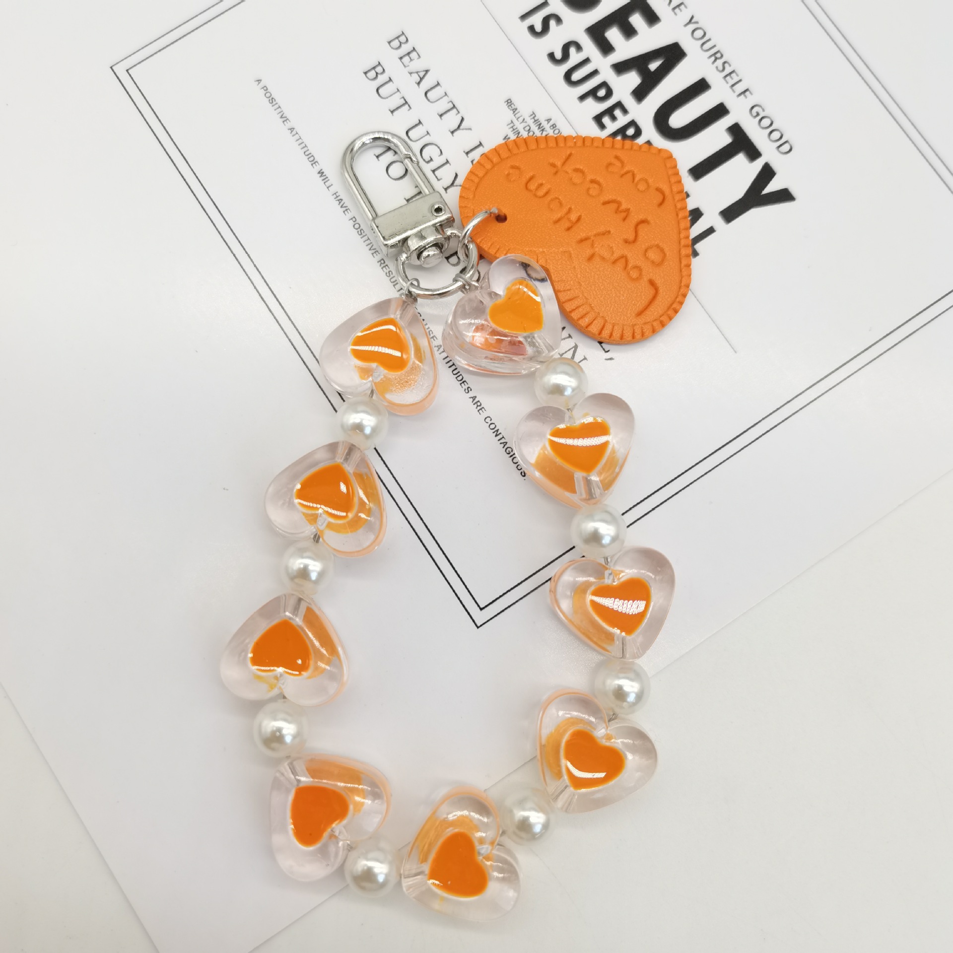 Japón y Corea del Sur color ins hecho a mano con cuentas flor llavero cordón de muñeca macaron color pétalo cordón de teléfono móvil en stock