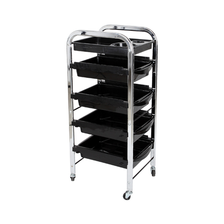 108美容美发手推车美发小推车美容铝合金框工具车移动式五层推车