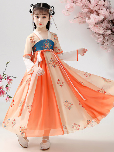 Girls ancient Hanfu children ancient girls kimono dresses hanfu Fairy dresses long sleeve children Tang dynasty princess dresses