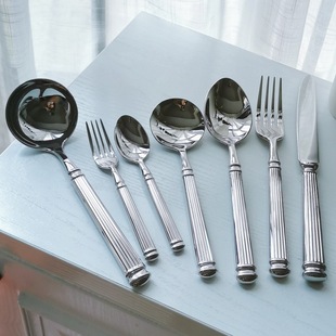 Export solid handle Roman style 18/10 stainless steel Western food knife fork spoon main meal more 304 steak knife fork