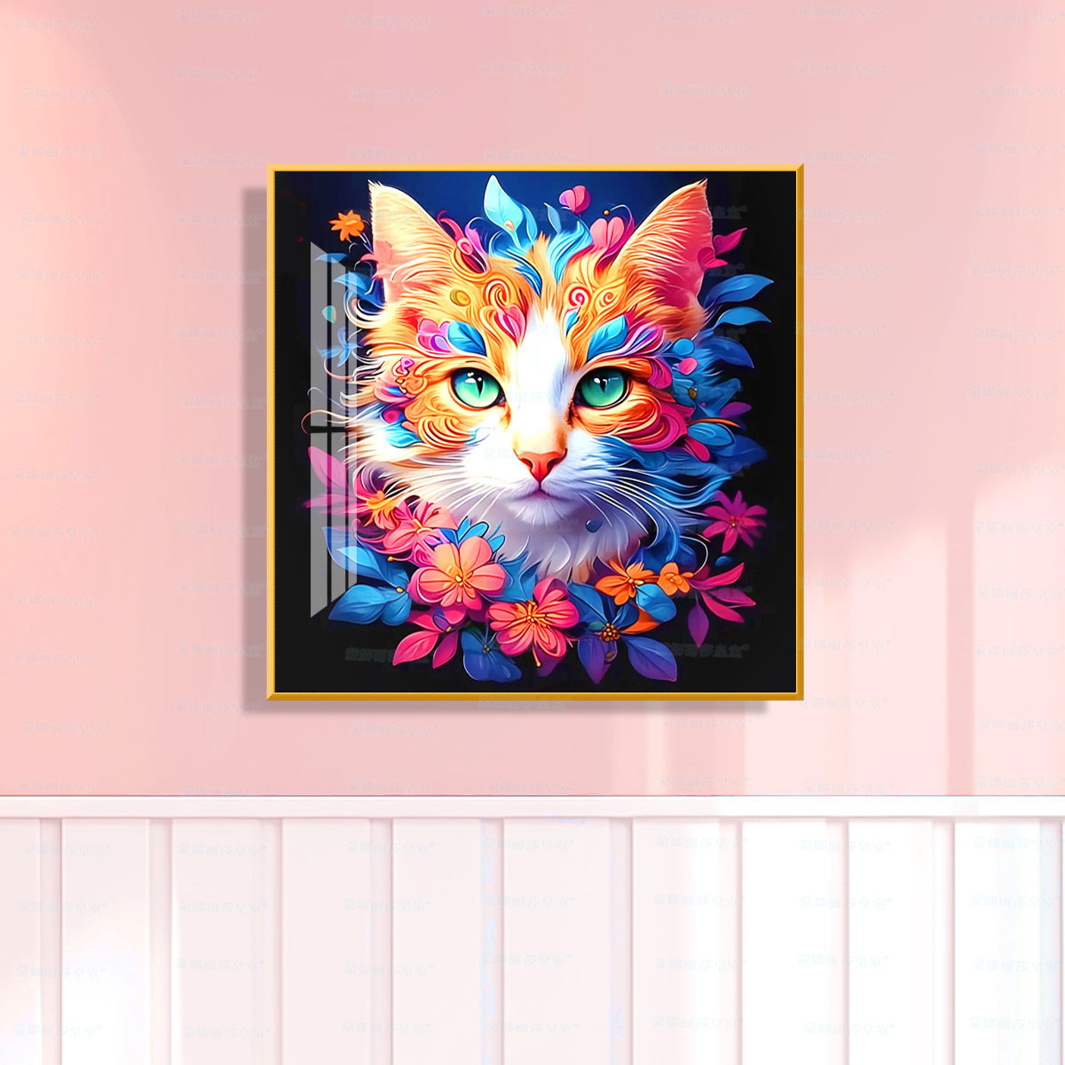 Mona Lisa real cruz de color gatos nuevos adorables animales de moda moderna pintura decorativa simple bordada a mano image 6