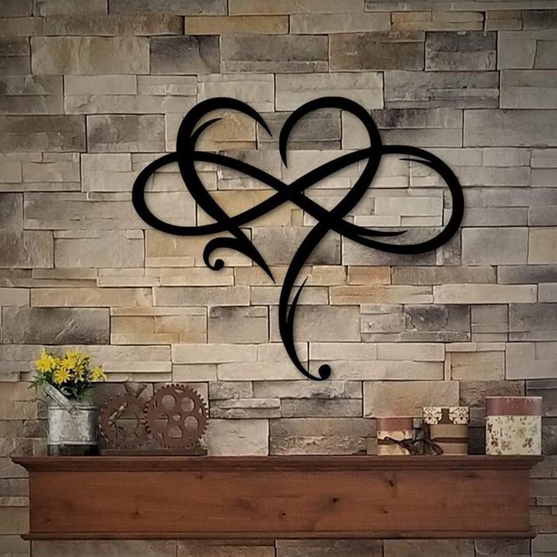 Metal Wall Art Infinite Heart-Shaped Wall Decoration Alloy Iron Art Crafts Pendant Halloween Decorations Creative