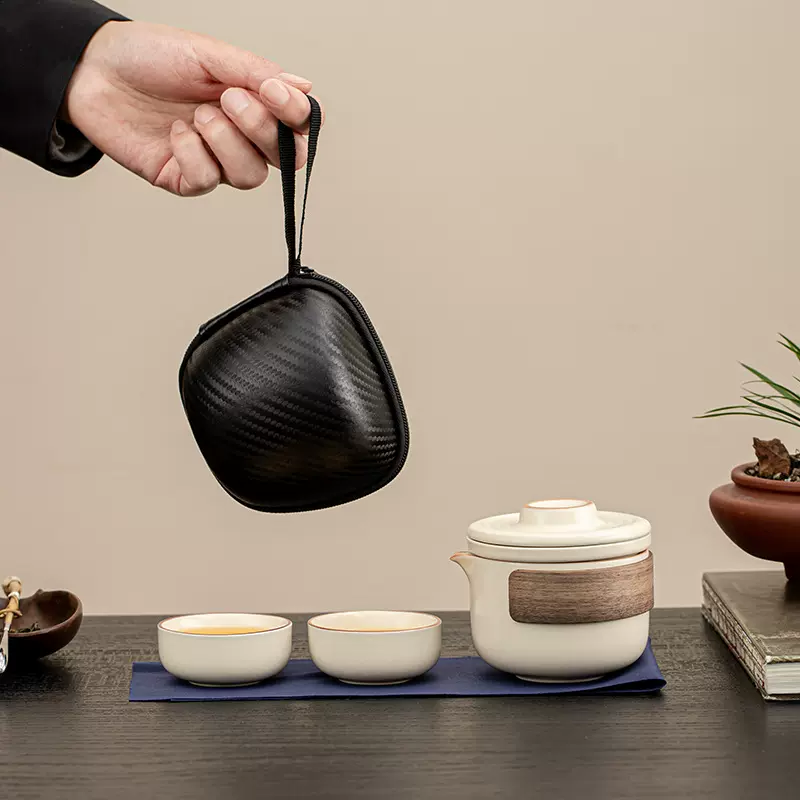 便携旅行茶具套装户外一壶二杯随身泡茶快客杯伴手礼商务礼品定制