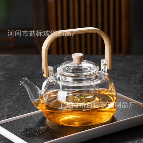 Manufacturer wholesale thickened large capacity lifting beam kettle high borosilicate glass tea kettle kettle tea health kettle