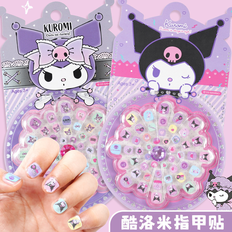 Children's Nail Stickers Cute Cartoon Shape Kulomi with Back Glue Girls Nail Art Decals Each 48