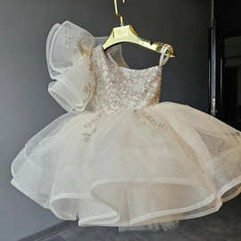 女童周岁礼服2026新款蓬蓬纱演出服装Girl's Dresses for Christm