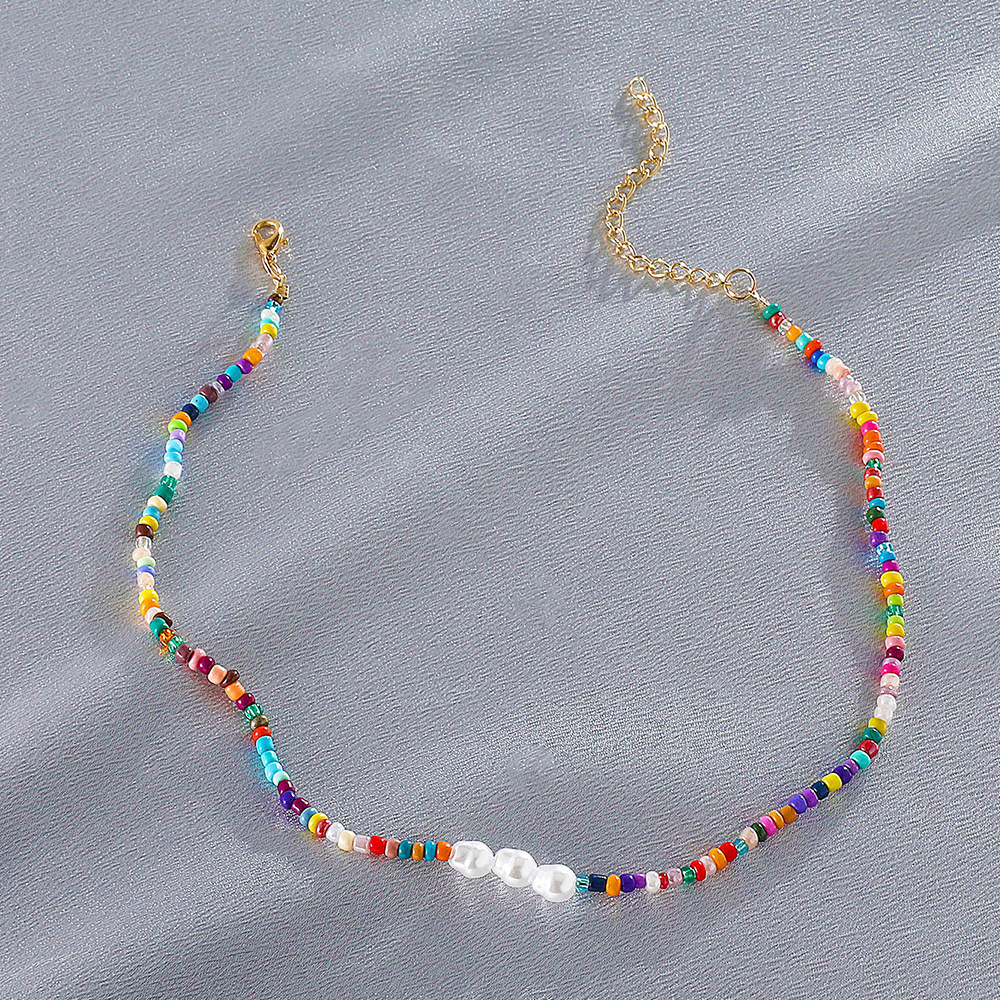 bohemian colorful beads turquoise short necklace wholesale Nihaojewelry