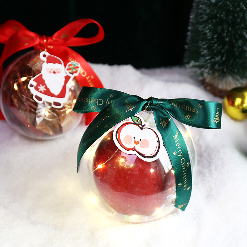 New Christmas Children Kindergarten Gift Safe Transparent Packaging Candy Apple Box Wholesale Box Gift Box