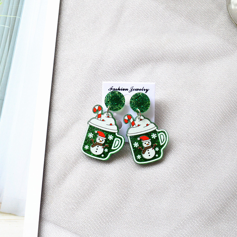 1 Pair Quantity Daily Occasion Acrylic Material 1 Pair Christmas Cartoon Arylic Drop Earrings